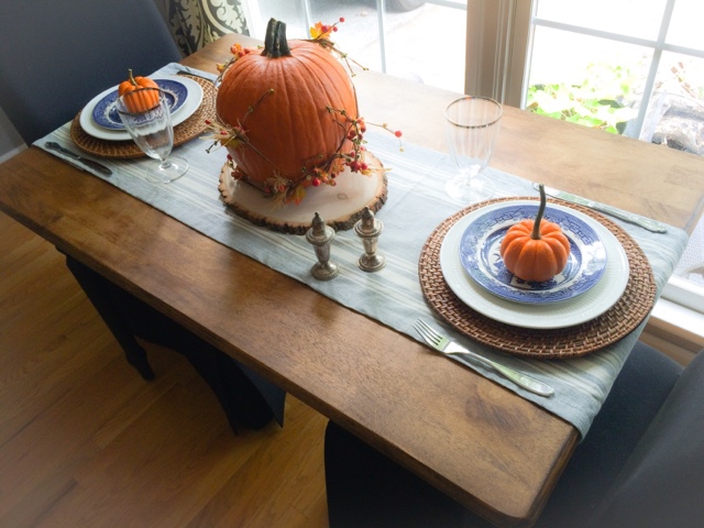 Pumpkins, Transferware And A Little Farm Table, OH My!