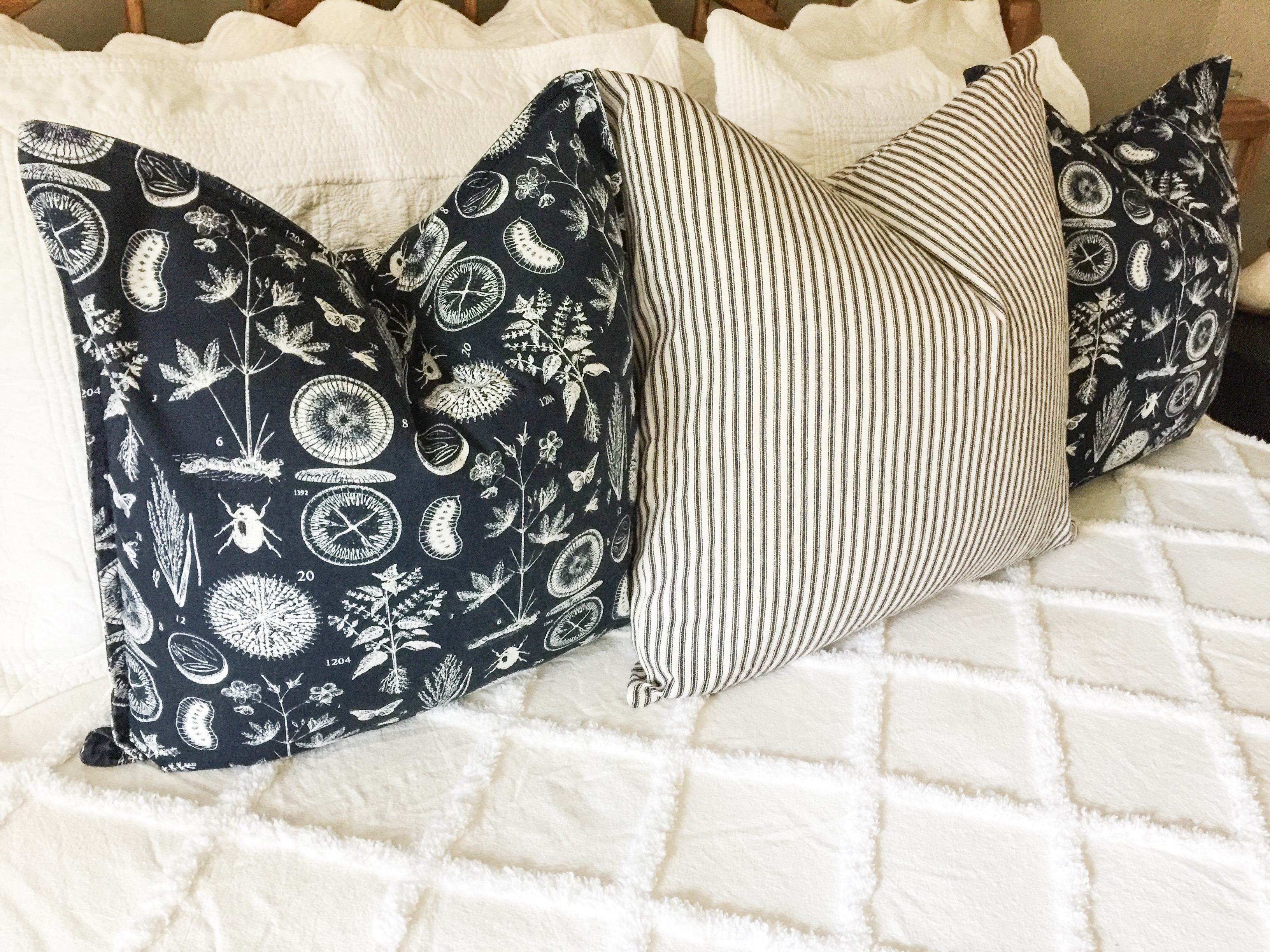 A Chenille Bedspread & More Market Pillows