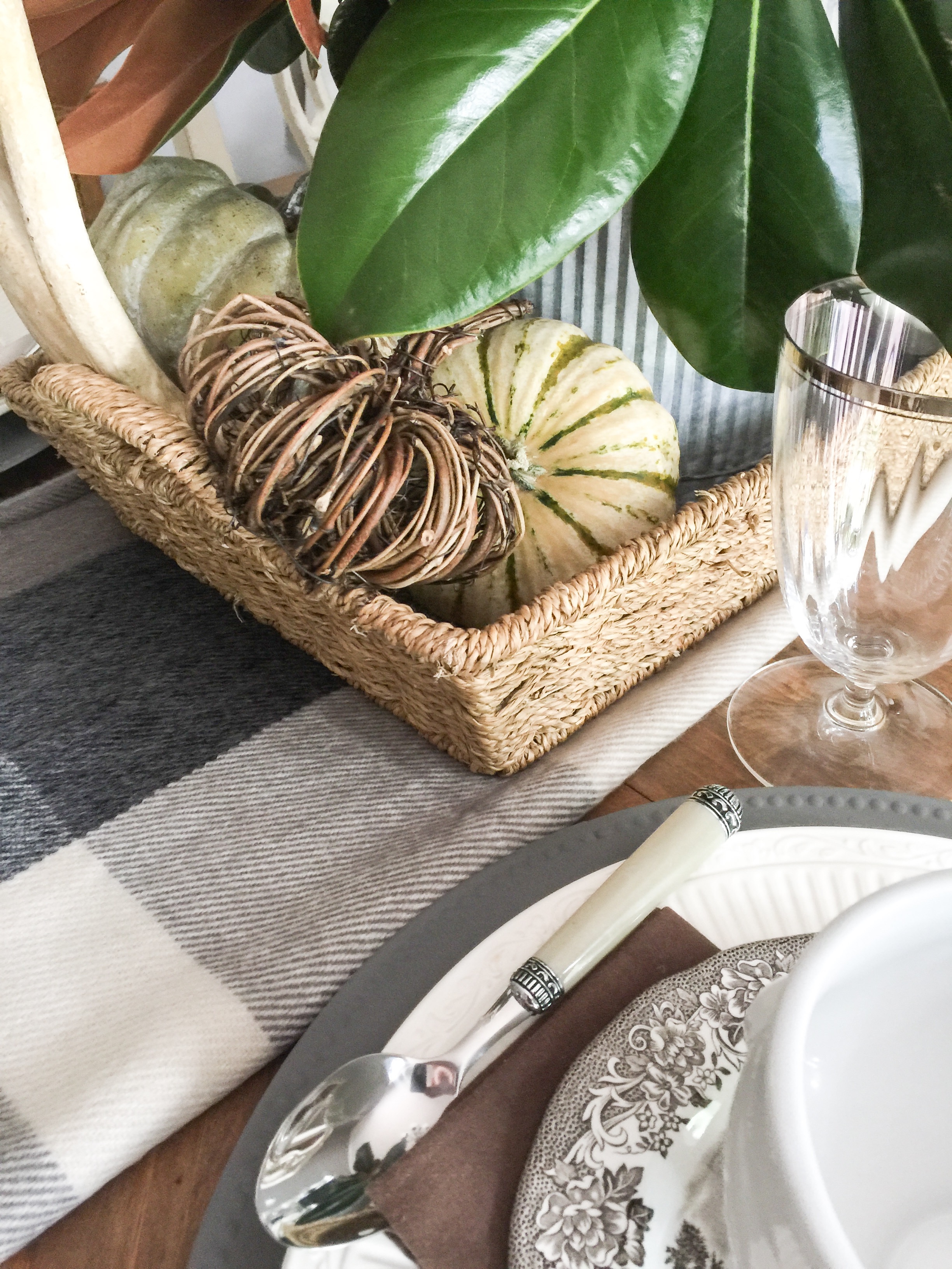 Olive, Gray & Brown Fall Table